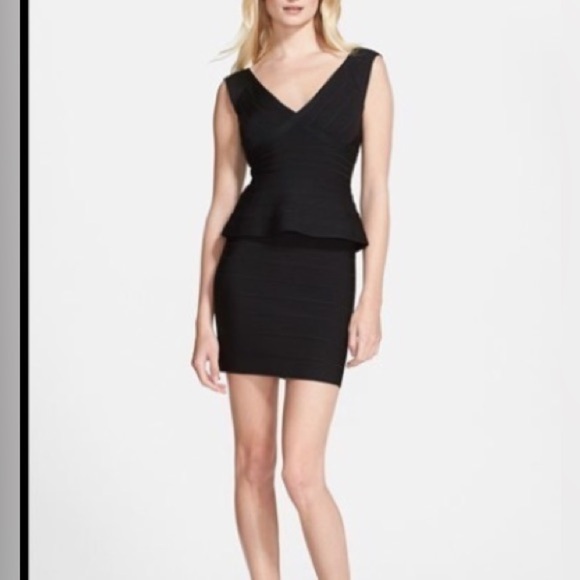 Hervé Léger Rebeca Peplum Bandage Dress Size Large - Picture 15 of 15